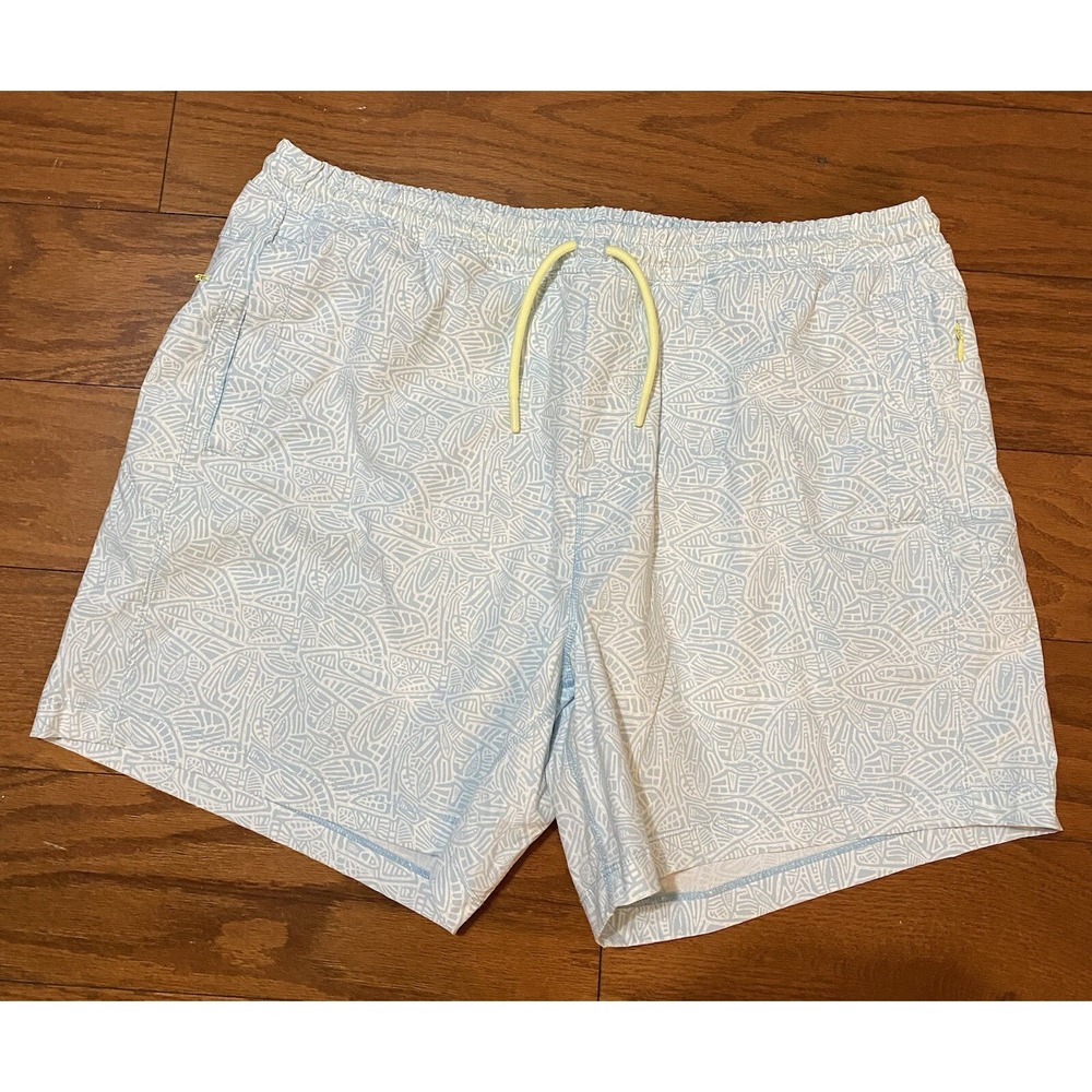 BIRDDOGS Geometric Blue Colorful Swim Shorts Men's Size 3XL Surf XXXL